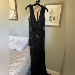 Tadashi Shoji black evening gown size 10